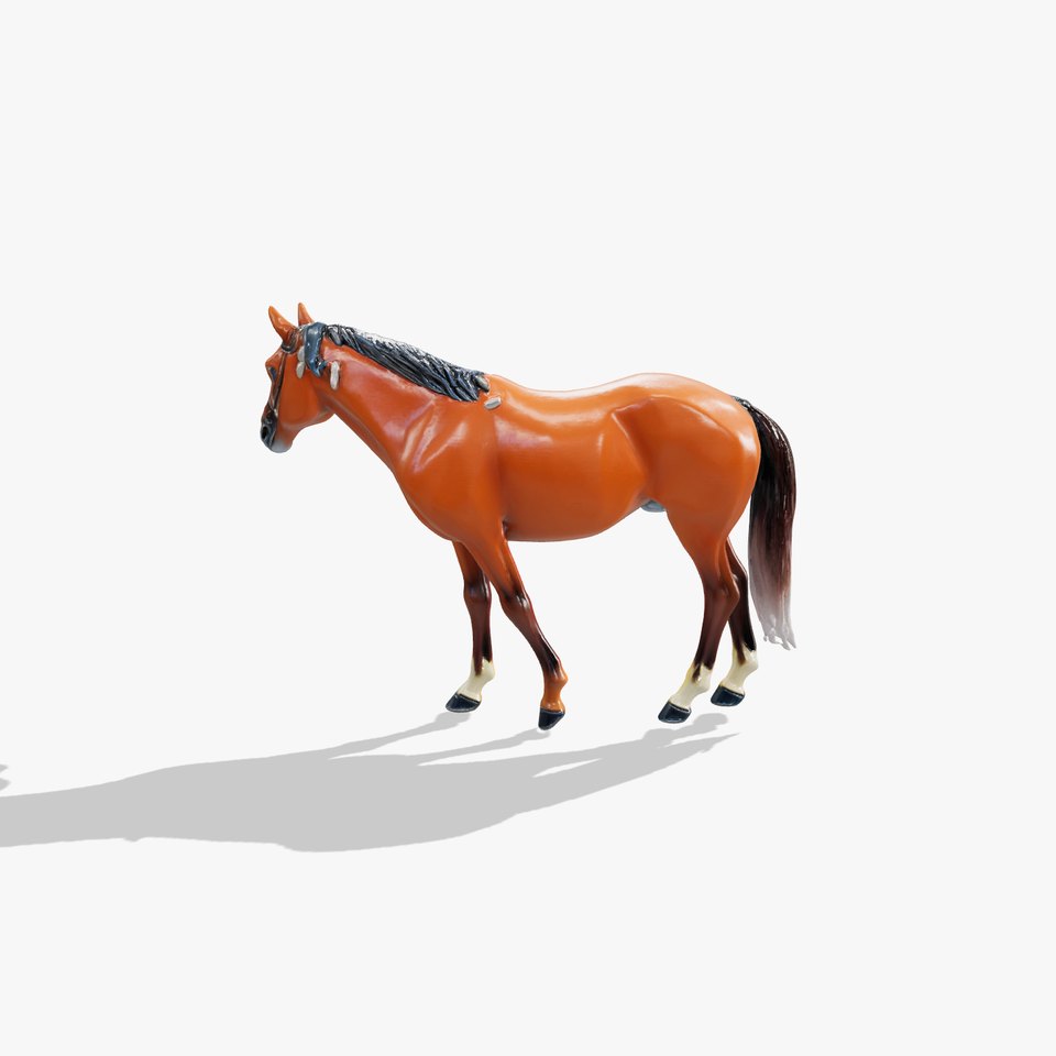 Bay Quarter Horse 3D Model with Earthy Tones